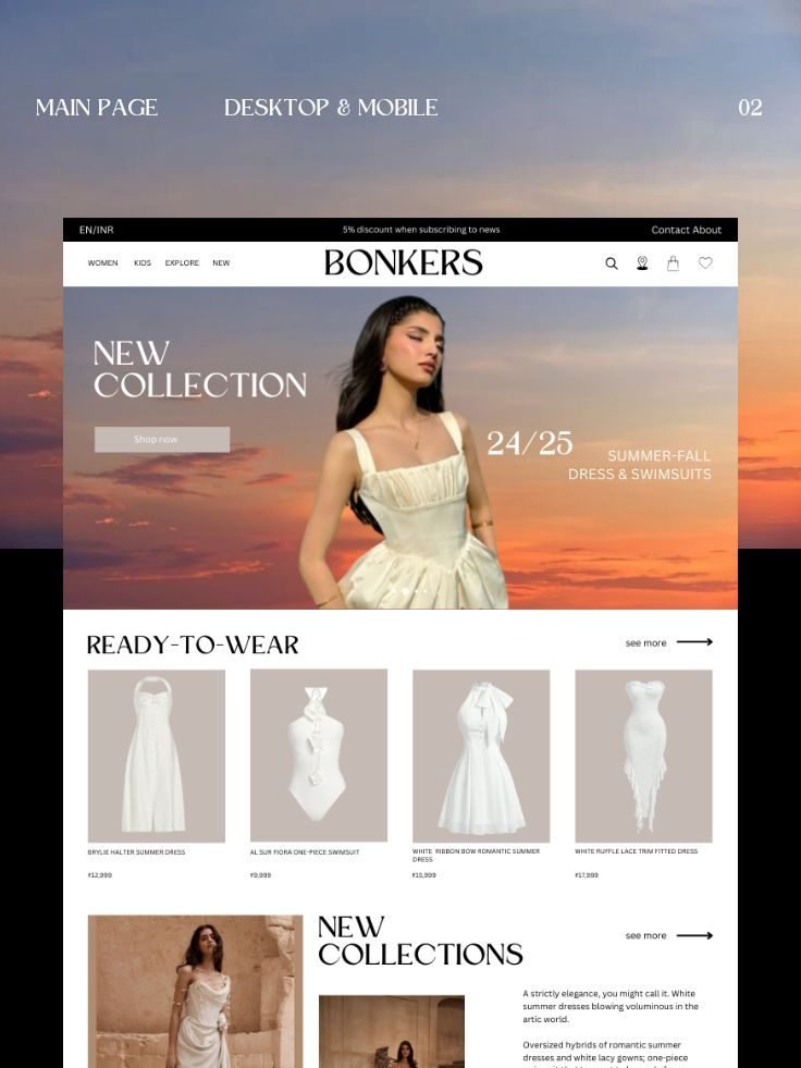 Womenswear store — Shopify store design style