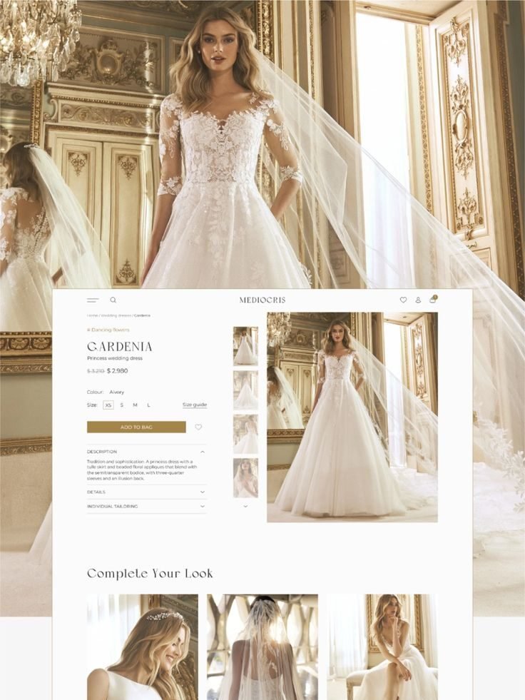 Bridal dress store — Shopify store design style