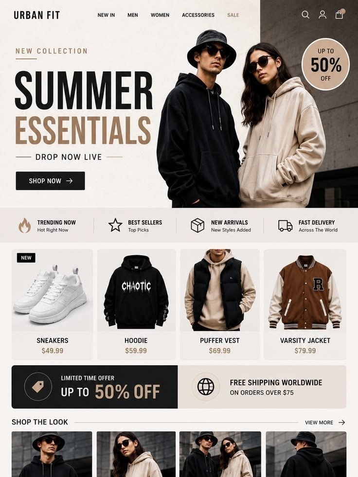 Streetwear store — Shopify store design style