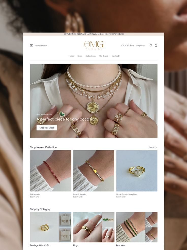 Accessories boutique — Shopify store design style